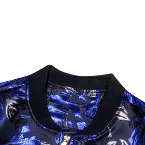 เสื้อแจ็คเก็ตบอมเบอร์แบบมีฮู้ดสีน้ำเงิน ราคาถูก ตกแต่งด้วยงานปัก ขายส่งสำหรับผู้ชายและผู้หญิง ฤดูหนาว - Product Image 6