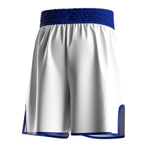 Pantalones Cortos de Boxeo MMA Blancos para Hombre con Cintura y Ribete Azules, de Secado Rápido, Poliéster, Corte Regular, Ropa de Artes Marciales para Adultos, OEM - Product Image 2