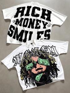 Camiseta Corta de Punto Sólido con Estampado Digital Personalizado de Alta Calidad, 100% Algodón, Lisa, para Hombre, Moda de Alta Calidad - Product Image 2