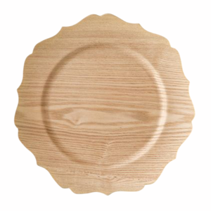 Plato Redondo de Madera Natural Pulido, Estilo Nórdico, para Servir, Vajilla Duradera, Plato Base para Mesa - Product Image 6