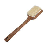 Nouvelle brosse de bain en bois à long manche avec poils de porc, personnalisable, pour massage corporel et exfoliation, vente en gros
