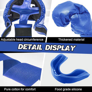 ชุดชกมวยสำหรับเด็ก 6 ชิ้น สำหรับเด็กอายุ 3-9 ปี ประกอบด้วยกระสอบทรายเป่าลม ถุงมือชกมวยแบบปรับน้ำหนักได้ หมวกนิรภัย และอุปกรณ์ป้องกันมือ - Product Image 4