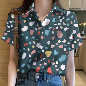 2026 <b>Hawaiian</b> Print Short Sleeve Shirt European Size Beach Women's 100% Silk & Polyester Dobby Fabric Button Eco-Friendly - Product Image 6