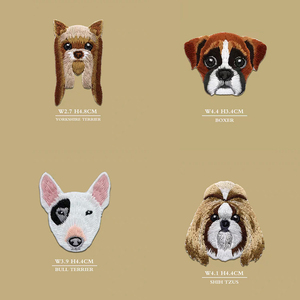Patch brodé de haute qualité avec visage de chien pour la décoration de vêtements et de textiles - Product Image 2