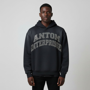 Custom Logo Cotton French Terry Hooded Hoodie Streetwear Acid Wash Oversized <b>Pullover</b> Graphic Print Puff Hoodie - Product Image 4