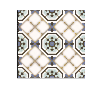 Carreaux en ciment pleine masse marocains faits main, design traditionnel en encaustique, 200x200mm, pour sol/mur, intérieur/hôtel - Product Image 1