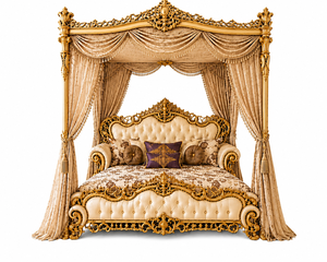 Cama con Dosel de Cuatro Postes Estilo Maharaja Majestuosa, Tallada a Mano en Madera de Teca, para Dormitorio Real, Fabricante y Exportador, en Oferta en EE. UU. - Product Image 3