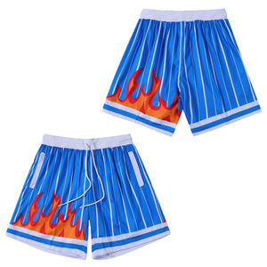 Pantalones Cortos de Baloncesto de Malla Transpirable con Logotipo Personalizado, 5 Pulgadas de Entrepierna, Poliéster Sólido, Deportivos, Casuales, Tallas Grandes, OEM, con Bolsillo - Product Image 1