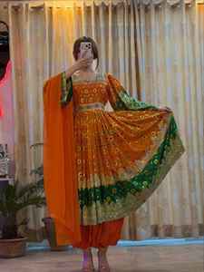 Vestidos de novia afganos étnicos Kuchi hechos a mano, transpirables, bordados, para mujer, estilo Pashtun, vestido Kabul largo. - Product Image 2