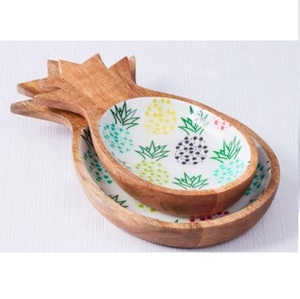 Frutero Redondo de Madera de Mango con Diseño Elegante y Adhesivo Esmaltado para Frutos Secos, Dulces, Aperitivos y Aceitunas con Salsa - Product Image 4