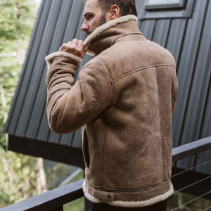 Men's <b>Genuine</b> Leather Sherpa Lined Eco-Friendly Bomber Jacket Waterproof Breathable Winter Outerwear Customized Option 6XL - Product Image 4
