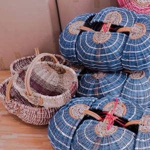 Panier à citrouilles polyvalent en rotin naturel, design artisanal pour le rangement décoratif, option fabricant avec un poids léger et durable - Product Image 2