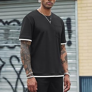 Men 2 Piece Cotton Outfit Manufacturer Cargo Shorts T Shirt Summer OEM Bulk Supply - Product Image 5