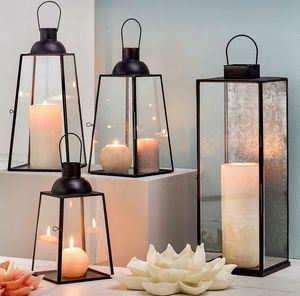 <b>Brass</b> <b>Lantern</b> Candle Holders Set of 4 Mirrored Glass Wedding Home Decoration Durable Metal <b>Lanterns</b> - Product Image 5