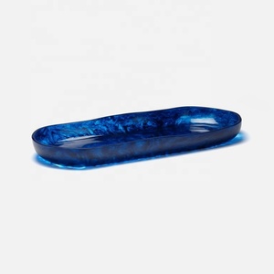 Hot Selling Resin Customized Shape Multi-Functional Serving Decorative Tray Home Wedding Diwali Use-Marble Theme Modern Handmade - Product Image 4