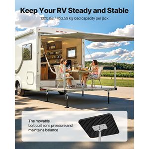2 Soportes Deslizantes para RV de Acero con Recubrimiento en Polvo, Gatos Niveladores para Camper, Accesorios Exteriores para RV de Viaje - Product Image 2