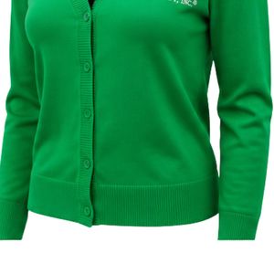 Women Green Button Up <b>Cardigan</b> <b>Sweater</b> Casual Knit Long Sleeve Fashion Top Embroidered Design Lightweight Daily Wear Clothing - Product Image 4
