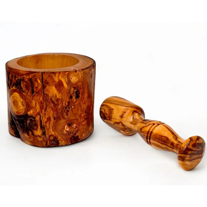 Mortier et pilon en bois naturel faits à la main, broyeur d'épices et de plantes, outil de cuisine pour l'ail et le gingembre, prix le plus bas - Product Image 5