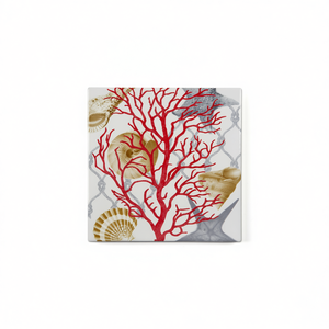 Posavasos de Cerámica Excelsa Coral, 16x1x16 cm, Multicolor, Decorativo para Cocina - Product Image 3