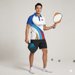 Chemises de polo de pickleball haut de gamme pour hommes et femmes, séchage rapide, anti-transpiration, respirantes, logo personnalisé, uniforme d'équipe, polo de sport - Product Image 2