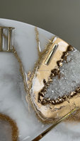 "Jam dinding Epoxy Resin elegan-dekorasi rumah buatan tangan-jam tangan besar yang menakjubkan untuk ruang tamu yang bergaya"