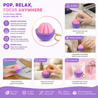 Porte-clés anti-stress imprimé en 3D en PLA, motif mangoustan mignon, idéal pour le bureau, options personnalisables