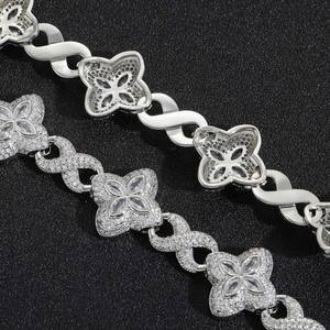 Pulsera de Diamantes Moissanite Estilo Hip Hop para Hombre y Mujer, Pulsera de Cadena Cubana de Lujo con Incrustaciones de Diamantes para Fiestas y Bodas - Product Image 6