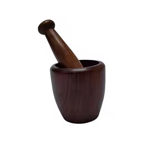 Mortero y Pilón de Madera Artesanal, Molinillo Natural de Cocina para Especias, Hierbas y Masala, Manual, 55 mm - Product Image 1