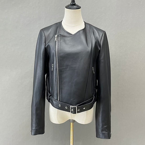 Chaqueta de Motociclista Personalizada para Mujer, de Cuero Genuino, Transpirable, con Logotipo Bordado, Etiqueta Personalizada, Ropa Exterior de Moda para Motocicleta - Product Image 4