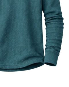 Camiseta térmica de manga larga para hombre, estilo waffle, color azul verdoso, informal, con cuello de botones, para invierno, de algodón, corte ajustado, tela transpirable - Product Image 5