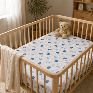 Sábana de Cuna para Bebé de Algodón Orgánico |   Funda de colchón ajustable con estampado personalizado, suave y transpirable, ropa de cama para guardería, logotipo privado, juego duradero OEM - Product Image 3