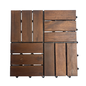 Azulejos de cubierta de Patio entrelazados de madera maciza de Acacia para interior y exterior, impermeable, balcón, jardín, junto a la piscina, azulejos de suelo de madera - Product Image 1