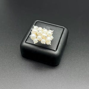 Anneau en argent sterling plaqué or 14 carats avec perles d'eau douce naturelles blanches, réglable, bijoux faits à la main pour un anniversaire de mariage - Product Image 1