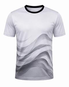 T-shirt pour homme à manches courtes, col rond, style sublimation, motif tricoté, polyester, coupe décontractée, respirant, design tendance - Product Image 1
