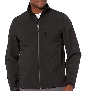 Custom Coated Hooded Softshell Jacket <b>Men</b> Waterproof Windproof 4-Way Stretch <b>Fleece</b> Lined Outdoor Streetwear Winter OEM Private - Product Image 1