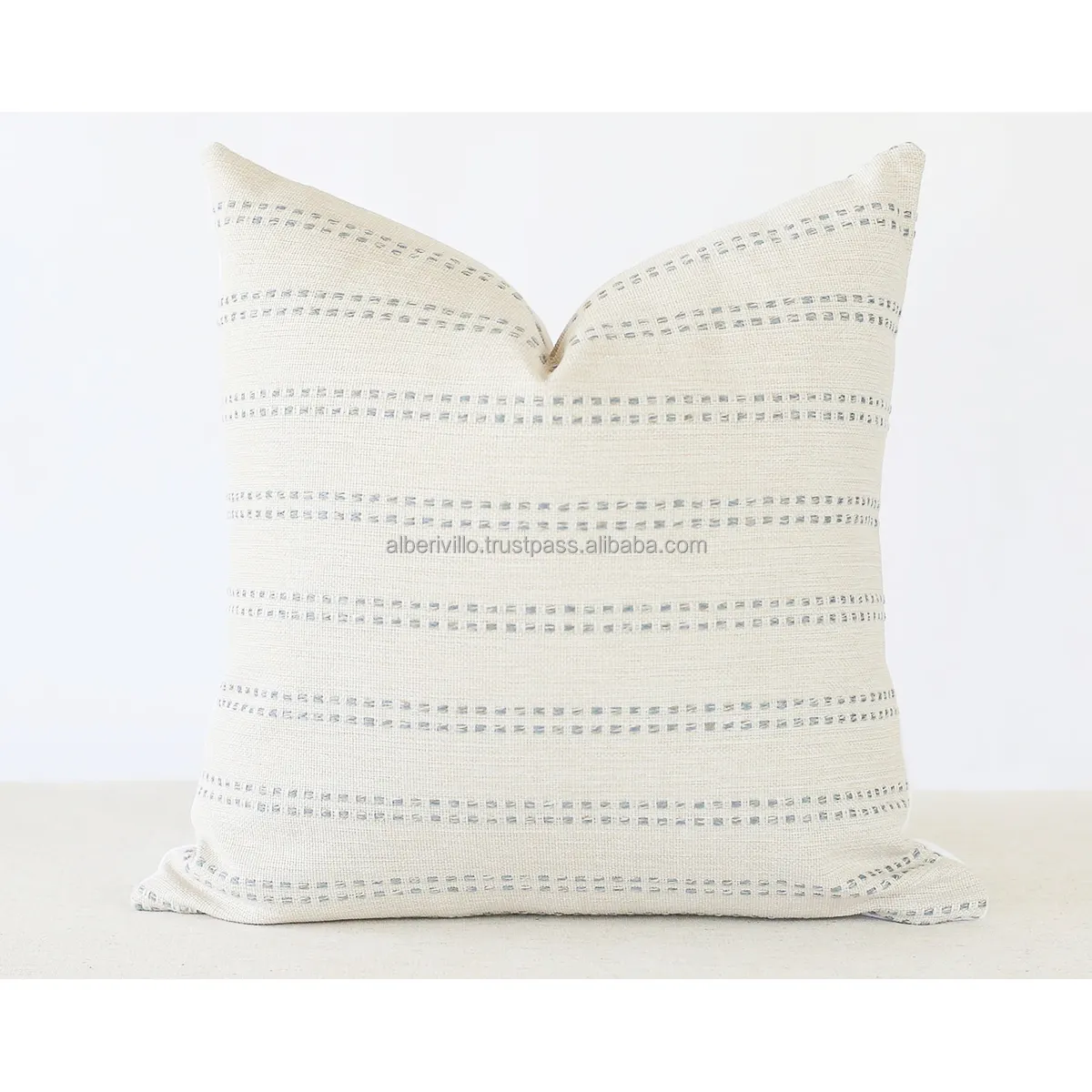 Woven Pillow Case Handmade Black Stripe Throw Pillow Covers 50X50 Cushion Cover