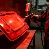 Revêtement en poudre de polyester de qualité supérieure pour la peinture automobile et marine, avec texture froissée, finition semi-brillante et approvisionnement direct usine