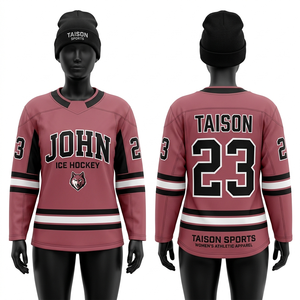 Jersey de Hockey sobre Hielo para Mujer, Premium, 220 GSM, Malla de Poliéster, Diseño de Paneles en Naranja, Blanco y Azul Marino, Transpirable, Sublimación, Logotipo Personalizado - Product Image 2