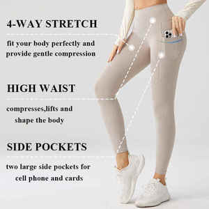 Leggings Deportivos de Cintura Alta con Costuras Interlock, Cristales Sólidos, Secado Rápido, Resistentes a Desgarros, para Entrenamiento de Alta Intensidad - Product Image 5