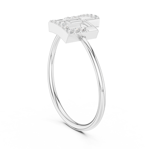 Anillo Cuadrado de Oro Certificado de 14K con Incrustaciones de Diamantes Reales de 0.07ct, Estilo Eternity Moderno y Coreano, Chapado en Rodio Multitono - Product Image 2