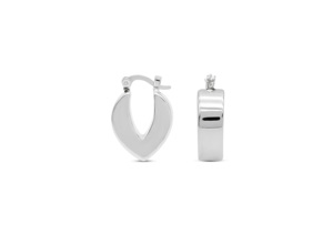 Pendientes de Aro Ovalados Puntiagudos de Perfil Plano [dia. 7.0 mm] - Product Image 1
