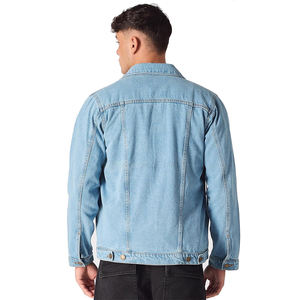 Veste en jean pour homme, coupe ajustée, col rabattu, hiver, écologique, antibactérienne, poches sur la poitrine, fermeture à boutons en corne - Product Image 2