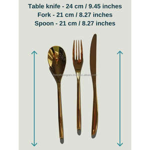 Juego de Cubiertos de Oro, Cuchara, Tenedor y Cuchillo, Decoración de Mesa para Bodas, Juego de Cubiertos de Lujo, Precio de Venta - Product Image 3