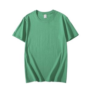 Camiseta de Manga Corta para Hombre, Cuello Redondo, Corte Regular, Color Sólido, Informal, de Algodón, Tejido de Punto, Azul - Product Image 3