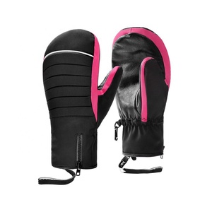 Gants de ski unisexes en cuir personnalisés, gants de sport pour hommes et femmes, mitaines de ski chaudes, mitaines de snowboard personnalisées pour les sports d'hiver - Product Image 1