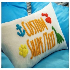 Housse de coussin rectangulaire en coton brodée sur mesure avec fermeture éclair, design original, lavable, coussin décoratif - Product Image 1