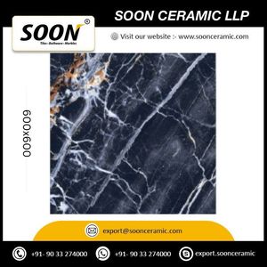 กระเบื้องบุผนัง Soon Fenix สีน้ำเงิน ขนาด 600x600 มม. ลายหิน เคลือบเงา สำหรับตกแต่งภายใน - Product Image 2