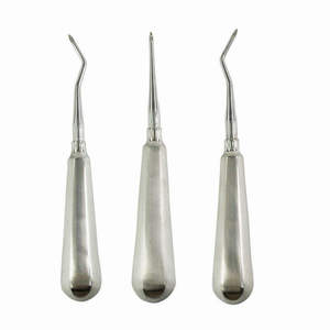 Juego de Elevadores Dentales Apexo, 3 Piezas, Rectos, Izquierdos y Curvos, Instrumentos de Extracción de Raíces, Acero Inoxidable, Reutilizables, Certificación CE - Product Image 1