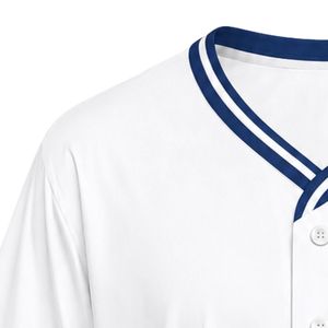 Maillot de baseball blanc pour femme avec patch brodé, manches courtes, boutons sur le devant, col en V, rose marine, vêtements de sport décontractés, tenue d'équipe - Product Image 2