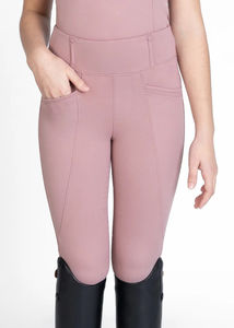 Pantalons d'équitation pour enfants, coupe slim, tissu extensible respirant et résistant, jodhpurs pour entraînement et compétition à l'écurie. - Product Image 5